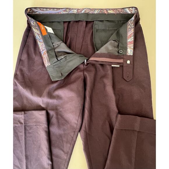 Tallia Vanden Suit Trousers Wool Blend Men’s 36Wx32L Wine - Picture 3 of 8